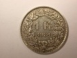 H11  Schweiz  1 Franken Silber 1931 in ss, Randfehler Original...