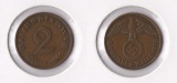 III. Reich 2 Reichspfennig 1938 -A- Jaeger 362. ss-vz