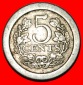 * KROON EN EIKEN TAKKEN (1907-1909): NIEDERLANDE ★ 5 CENT 19...