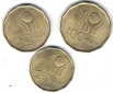 Argentinien Lot mit 3 Münzen 1978 WM, 20, 50, 100 Pesos, Stem...