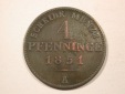 H13  Preussen  4 Pfennig 1851 A in f.ss   Originalbilder