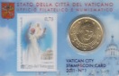 Offiz 50Cent Coincard mit 0,75€ Briefmarke Vatikan *Seligspr...