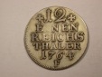 H14  Preussen  1/12 Taler 1764 F Magdeburg in s-ss  Originalbi...