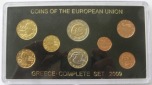 2009, Griechenland, komplettes 8-UNC-Euromünzen Satz: 1 Euroc...