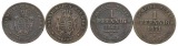 Altdeutschland; 2 Kleinmünzen 1863/1871
