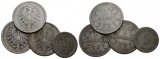 Deutsches Reich, 4 Kleinmünzen 1875-1888
