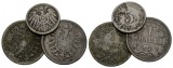 Deutsches Reich, 3 Kleinmünzen 1873-1899