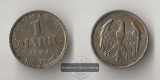 Weimarer Republik, 1 Mark 1924 F  FM-Frankfurt    Feinsilber: ...