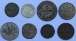 Altdeutschland: Lot aus acht Kleinmünzen Hessen