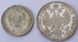 Österreich: 1/4 Gulden 1862 + 1 Gulden 1869