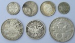 Lot aus sieben Silberkursmünzen aus aller Welt, zusammen 32,7...