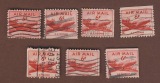 USA 1947 7 Flugpostmarken verschiedene Marken aus Mi.552/553