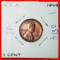 * WEIZEN PENNY (1909-1958): USA ★ 1 CENT 1949! LINCOLN (1809...