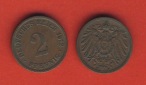 Kaiserreich 2 Pfennig 1912 D