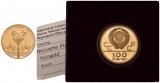 15,55 g Feingold. Olympische Flamme vor Stadion incl. Etui