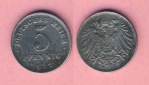 Kaiserreich 5 Pfennig 1922 D Eisen