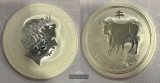 Australien  10 Dollar 2009  Lunar II Ochse   FM-Frankfurt  Fei...