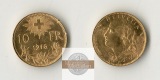 Schweiz  10 sFR  1915 1/2 Vreneli   MM-Frankfurt Feingold: 2,90g