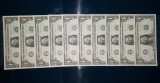 10 Stück 1 Dollar 2017 Banknoten USA kassenfrisch Folgenummer...