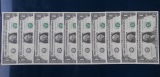 10 Stück 1 Dollar 2017 Banknoten USA kassenfrisch Folgenummer...