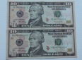 2 Stück 10 Dollar 2017 Banknoten USA kassenfrisch coloriert F...