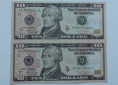 2 Stück 10 Dollar 2017 Banknoten USA kassenfrisch coloriert F...