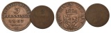 Altdeutschland; 2 Kleinmünzen O.J./1867