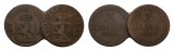 Altdeutschland; 2 Kleinmünzen 1850 / 1848