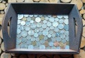 Münztablet Holz mit Weltmünzenmischung unterm Glas 180x255mm...