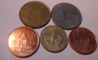 M.1.Thailand, 5er Lot, 25 Satang 1977, 2003 und 2010, 50 Satan...