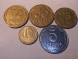 M.18.Ukraine, 5er Lot, 5 Kopeken 2010, 10 Kopeken 2009, 25 Kop...