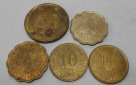 M.41.Hongkong, 5er Lot, 10 Cents 1982+1984+1998, 20 Cents 1998...