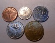 M.57.Malaysia, 5er Lot, 1 Sen 2000, 5 Sen 2009, 10 Sen 2010+20...