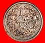 * WUCHERND LÖWE (1909-1940): NIEDERLANDE ~ 1/2 CENT 1928! WIL...