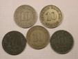 H19  KR 5 x 10 Pfennig 1900-1921  Originalbilder