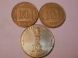 M.89. Israel, 3er Lot, 10 Agorot 1992+1994, ½ neuer Schekel 1998