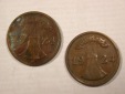 I3  Weimar  2 Rentenpfennig 1924 E und F  2 Stück in ss und B...