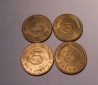 e.63. BRD, 4er Lot 5 Pfennig 1970F 1972J 1973F 1975D