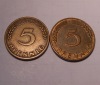 e.68. BRD, 2er Lot 5 Pfennig 1950F 1950J