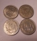 e.84 Dänemark 4er Lot 10 Öre 1969 1970 1971 1972