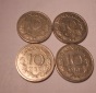 e.89 Dänemark 4er Lot 10 Öre 1961 1965 1969 1972