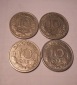 e.90 Dänemark 4er Lot 10 Öre 1961 1962 1965 1972