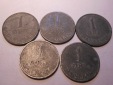 e.96 Dänemark 5er Lot 1 Öre 1956 1957 1958 1959 1960