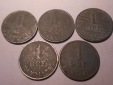 e.98 Dänemark 5er Lot 1 Öre 1963 1964 1965 1966 1969