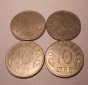 e.103 Dänemark 4er Lot 10 Öre 1973 1975 1976 1977