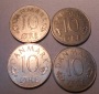 e.112 Dänemark 4er Lot 10 Öre 1974 1975 1976 1977