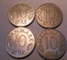 e.116 Dänemark 4er Lot 10 Öre 1980 1983 1986 1987