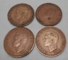 TK4 Großbritannien 4er Lot, 1/2 Penny George VI. 1940 1945 19...