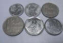 TK14 Brasilien 6er Lot, 2 Cent1975, 5 Cent1969, 10 Cent1970+19...