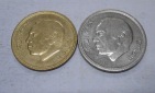 TK25 Marokko 2er Lot, 1 Dirham 1974, 20 Cntimes 1974, König H...